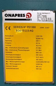 스탬핑 프레스 Onapres EOd-15-2,5-AQ - 150 톤 (ID:S76429) - Dabrox.com